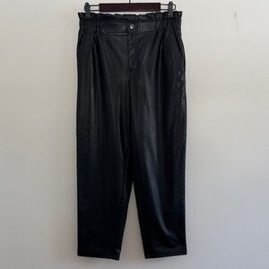 LOFT Black Faux Leather Pants